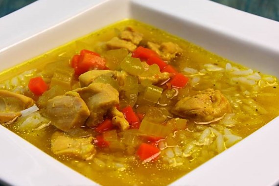 Куриный суп карри с рисом - рецепт с фото