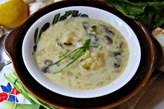 Суп из овощей с куриными крылышками и шампиньонами - рецепт с фото