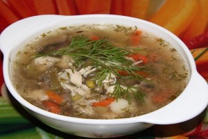 Куриный суп с замороженными овощами (фото)