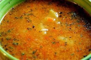Морковный суп с луком-пореем (фото)
