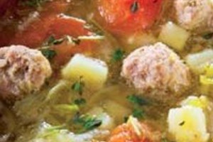 Суп картофельный с фрикадельками и помидорами (фото)