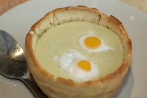Кремовый суп из лука-порея