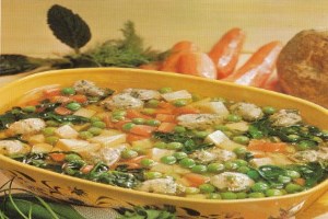Овощной суп с мясными клецками