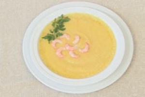 Суп-пюре из цветной капусты с креветками