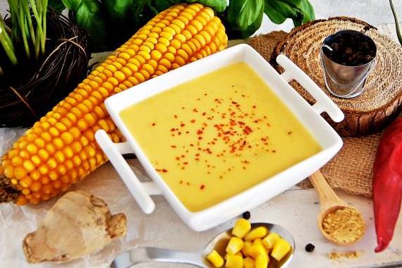 Крем из кукурузы с имбирем и хлопьями чили - рецепт с фото