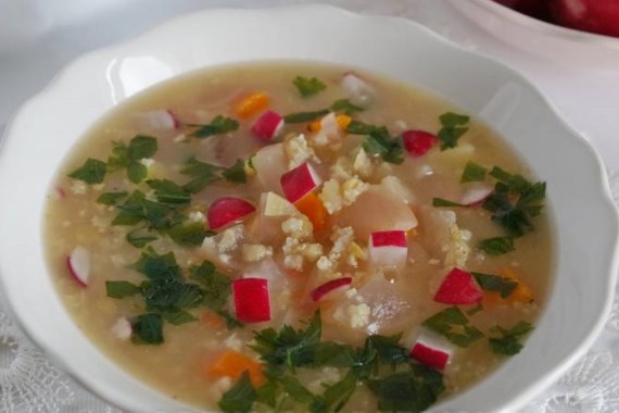 Суп с редиской, чечевицей, морковью и картофелем - рецепт с фото