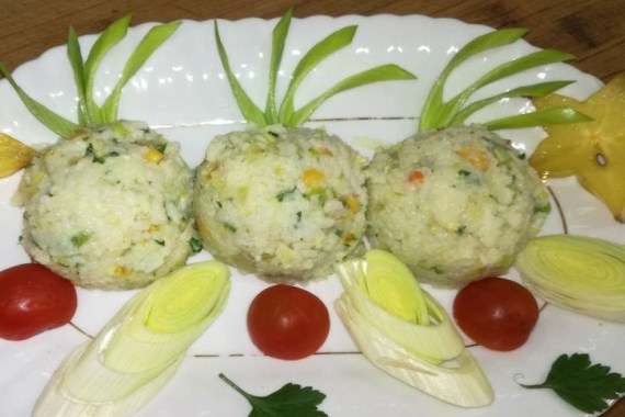 Желто-зеленый рис к обеду - рецепт с фото