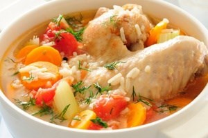 Томатный суп с рисом и индюшкой (фото)