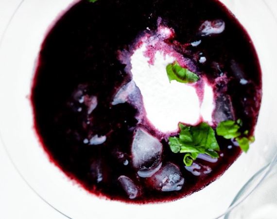 Рецепт Черничный холодный суп с малиной