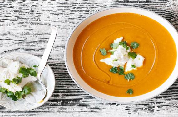 Рецепт Крем-суп из батата с сыром рикотта