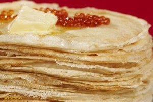 Блины с красной икрой