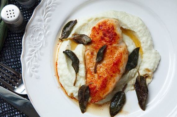 Рецепт Курица в пюре из цветной капусты