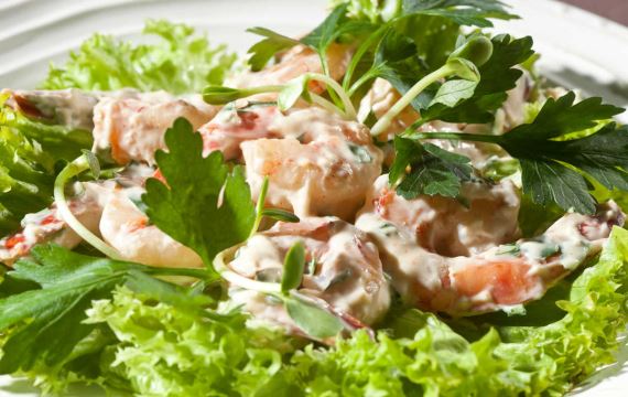 Рецепт (Креветки в соусе из петрушки и чеснока