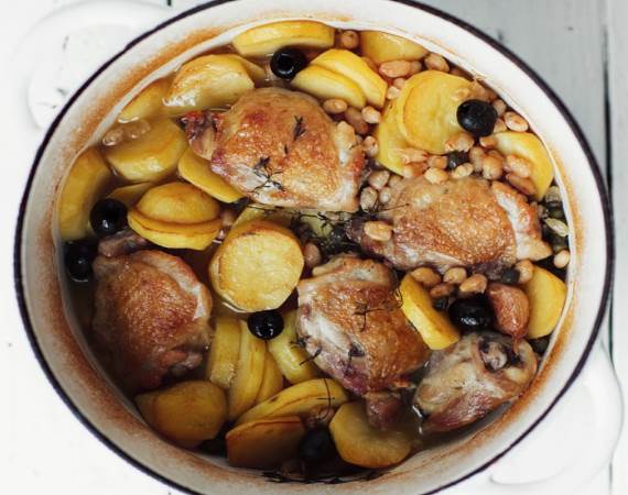 Рецепт Запеканка с курицей, фасолью и картофелем