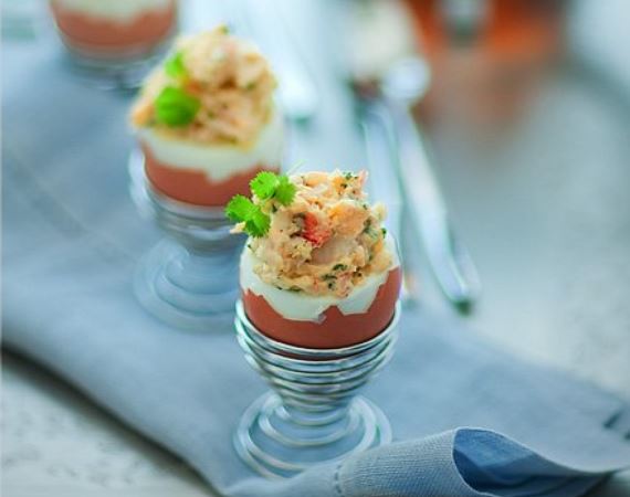 Рецепт Закуска из яиц с креветками